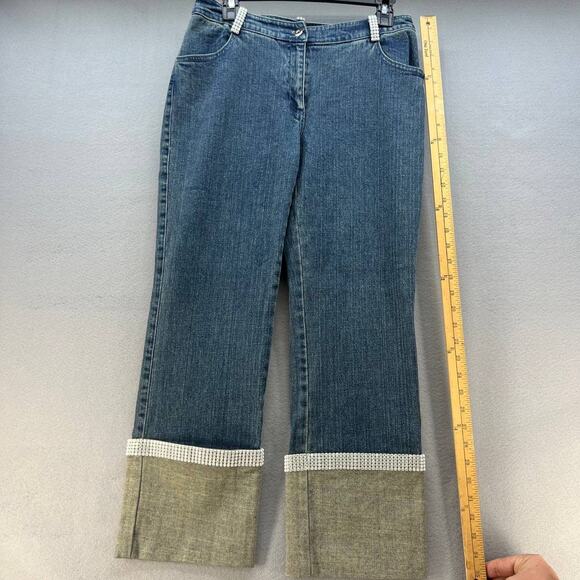 Basix II Women's Skimmer Length Folded Hem Jeans Size 6 - Picture 12 of 14